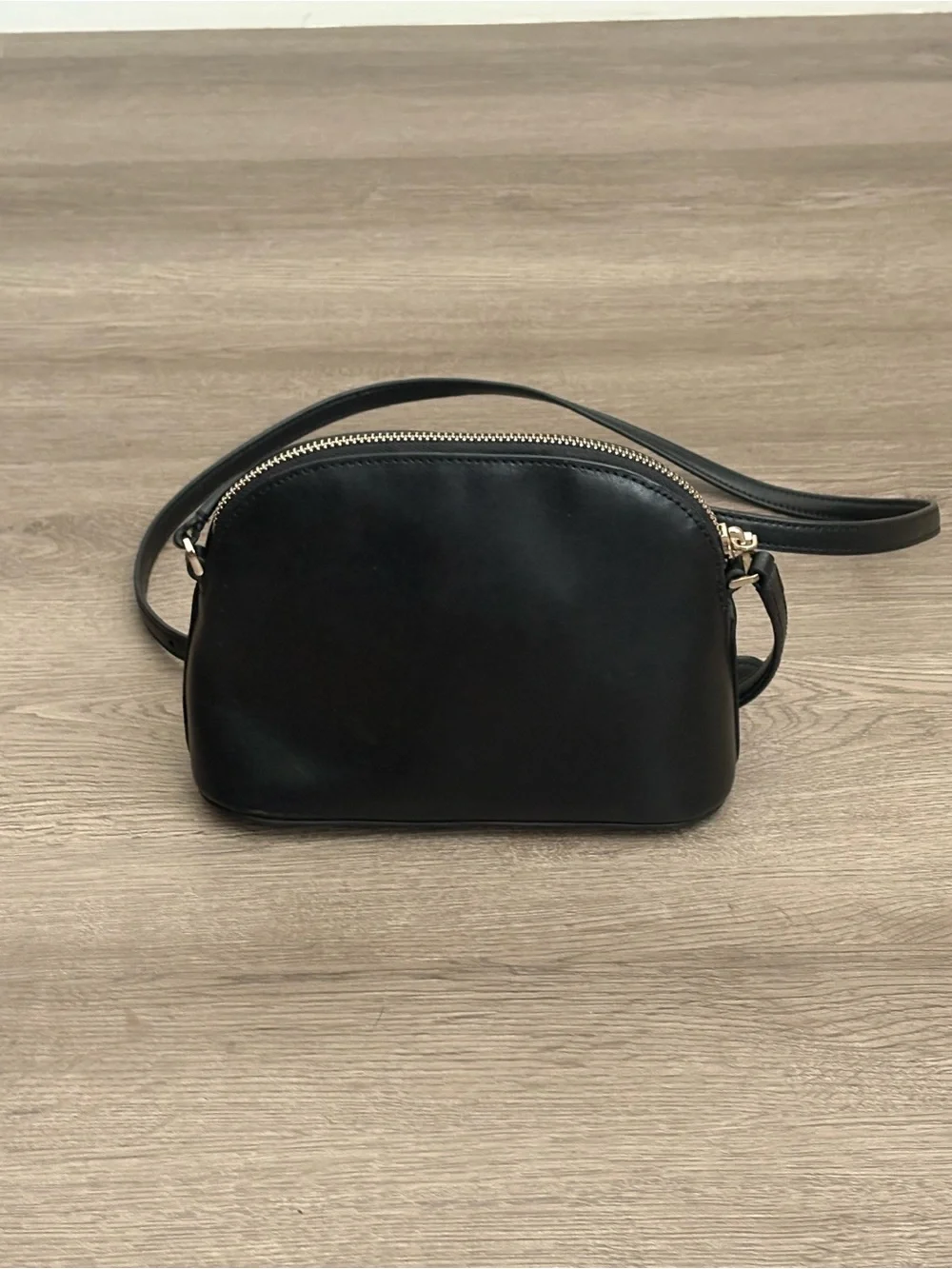 kate spade Black Leather Dome Crossbody with Gold Hardware